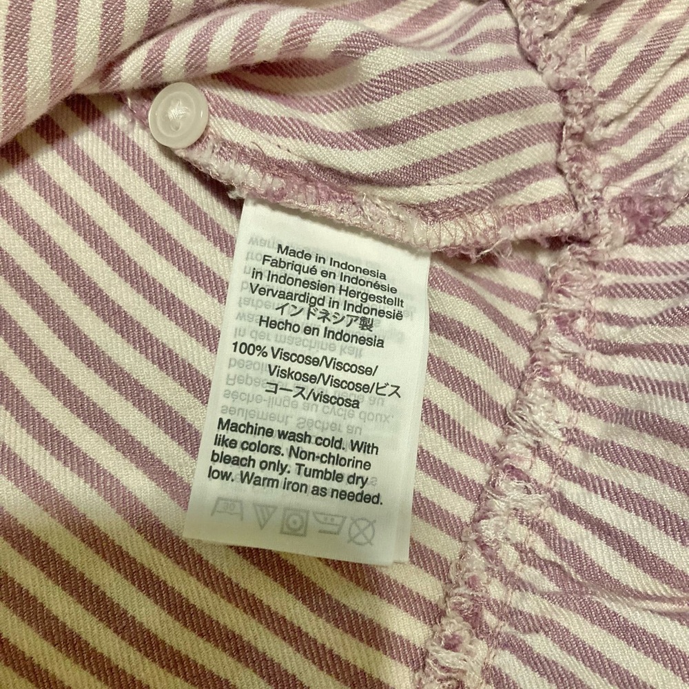 Madewell lavender and white striped ruffle hem peplum blouse - Picture 8 of 9